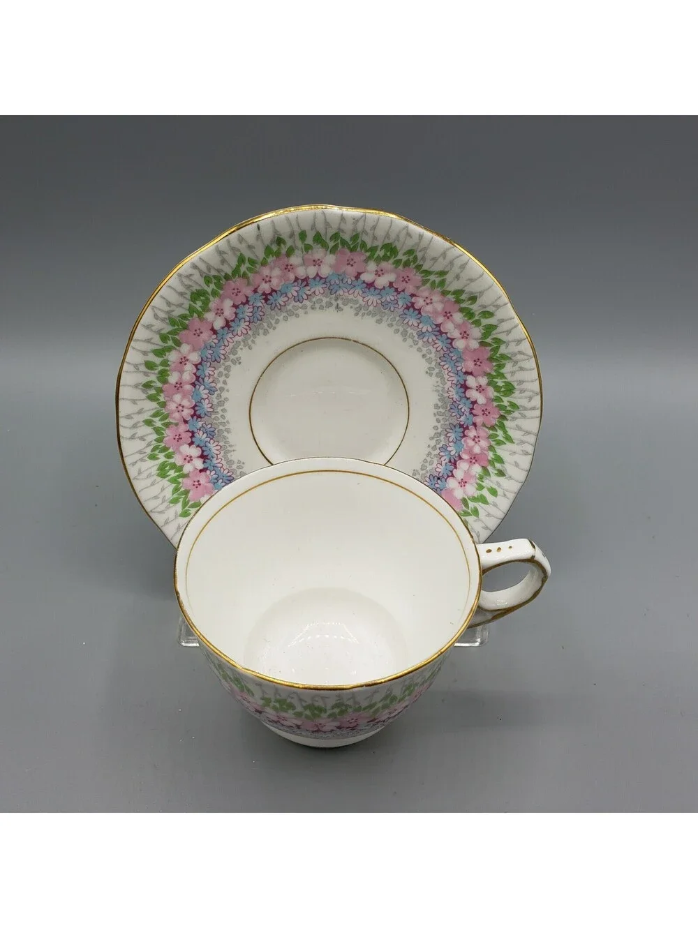Royal Stafford Teacup & Saucer GLENDALE Petite Flowers England Bone China